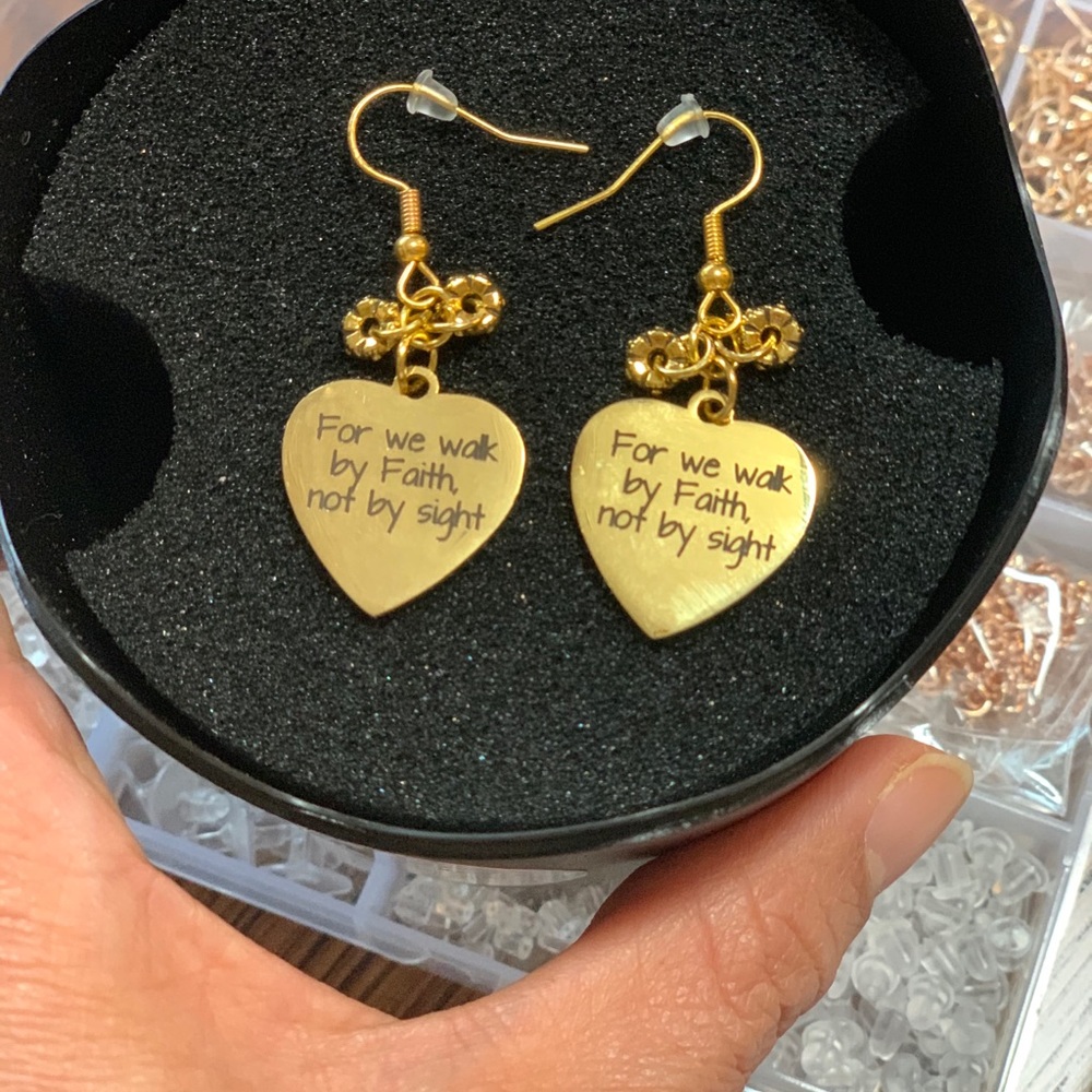 Gold plated earrings, hand made by me